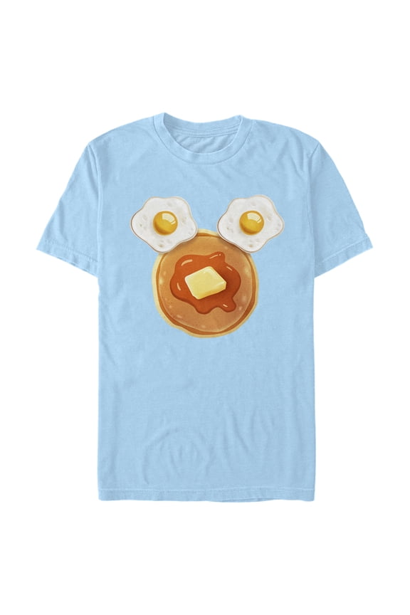 Men's Mickey & Friends Breakfast Logo Graphic Tee Light Blue Large