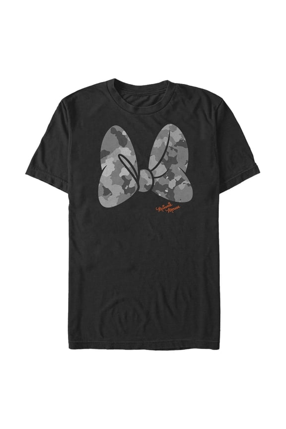 Men's Mickey & Friends Camo Bow Graphic Tee Black 3X Large