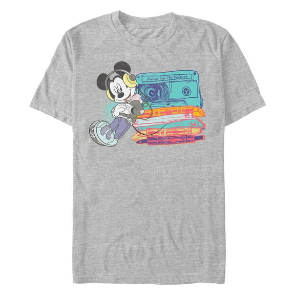 Men's Mickey & Friends Cassette Lean  Graphic Tee Athletic Heather Medium