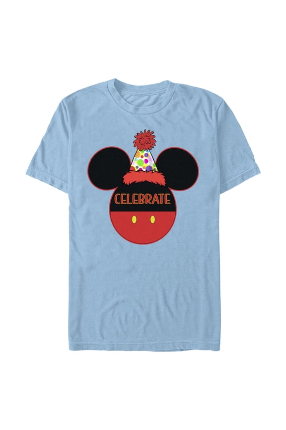 Men's Mickey & Friends Celebrate Silhouette Graphic Tee Light Blue X Large