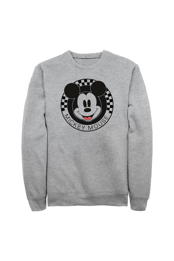 Men's Mickey & Friends Checkered Mickey Mouse Portrait Sweatshirt