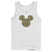 Mens Mickey & Friends Cheetah Print Mickey Mouse Logo Tank Top White Large