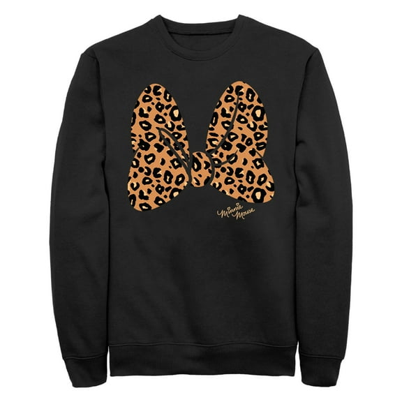 Men's Mickey & Friends Cheetah Print Minnie Mouse Bow Sweatshirt