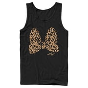 Mens Mickey & Friends Cheetah Print Minnie Mouse Bow Tank Top Black Small