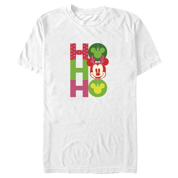 Men's Mickey & Friends Christmas Ho Ho Ho Ornaments  Graphic Tee White X Large