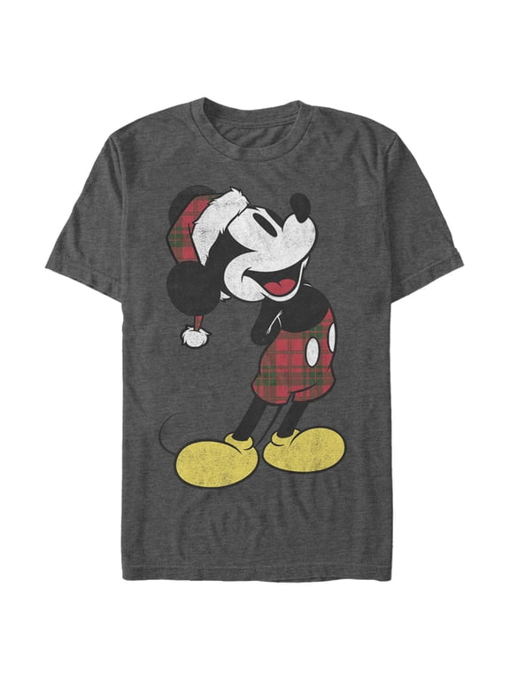 Men's Mickey & Friends Christmas Plaid Graphic Tee,