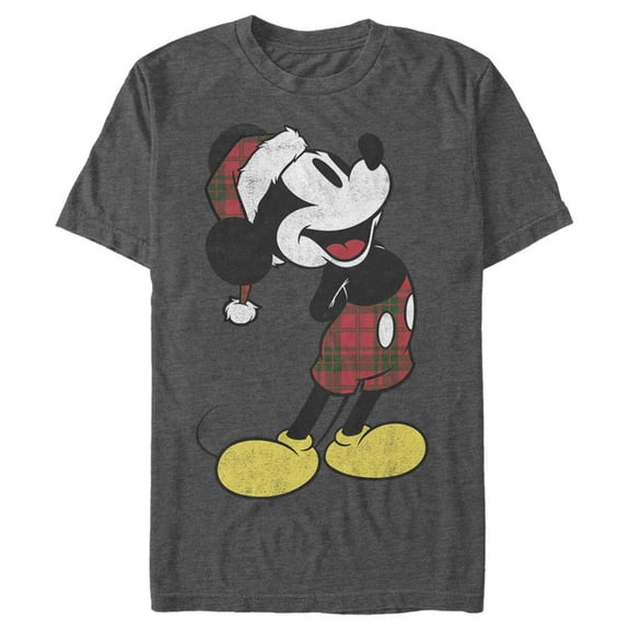 Men's Mickey & Friends Christmas Plaid Graphic Tee,