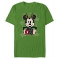 thumbnail image 1 of Men's Mickey & Friends Christmas Reindeer Mickey Graphic Tee Kelly Green X Large, 1 of 5
