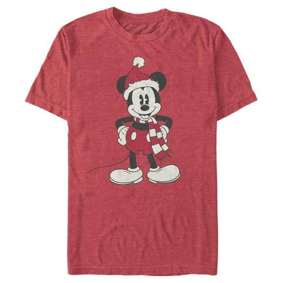 Men's Mickey & Friends Christmas Santa Hat Mickey Graphic T-Shirt