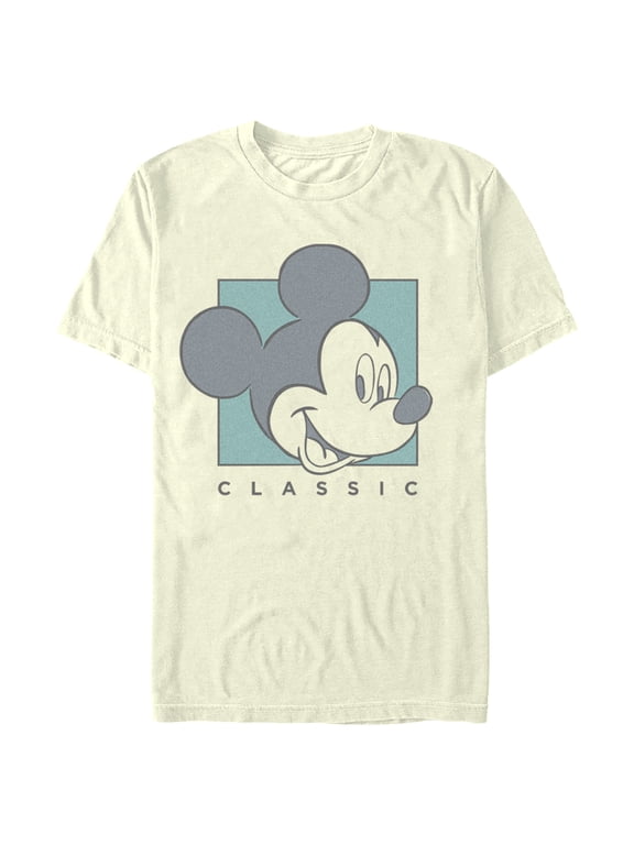 Men's Mickey & Friends Classic Character Face Graphic Tee Beige Large