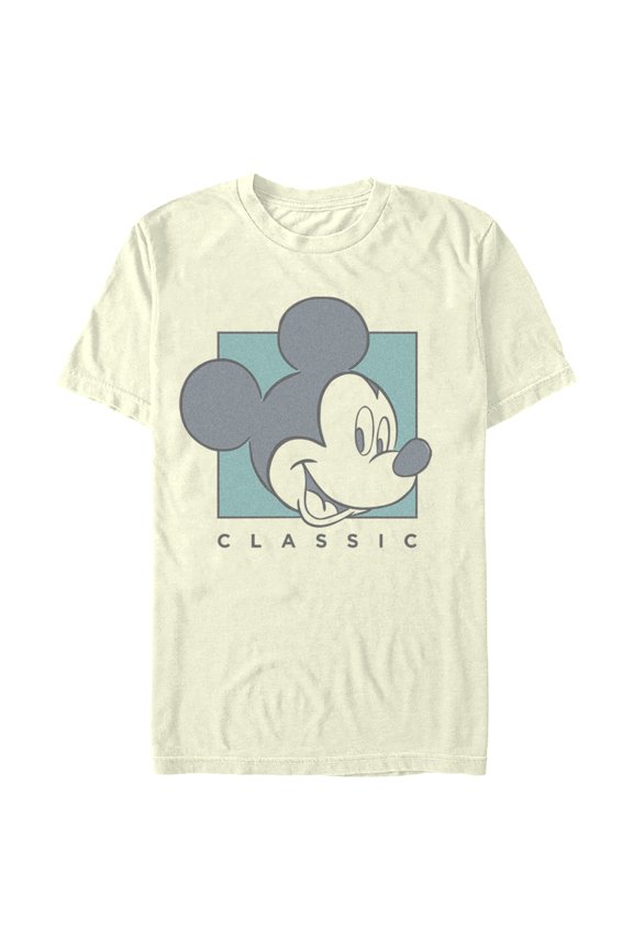Men's Mickey & Friends Classic Character Face Graphic Tee Beige Large
