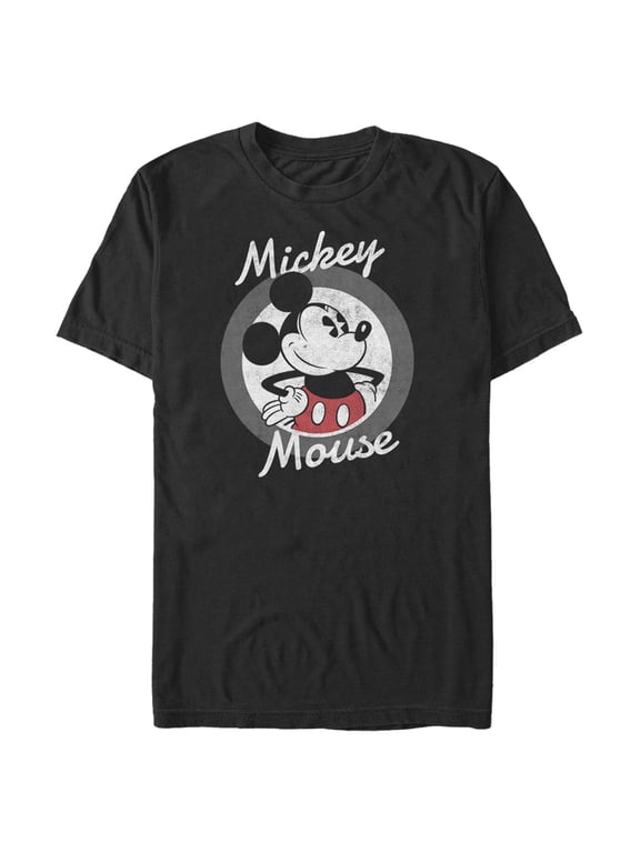 Men's Mickey & Friends Classic Circle Graphic Tee Black Medium