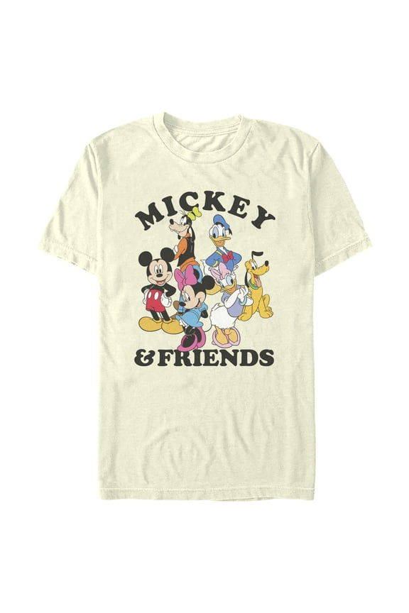 Men's Mickey & Friends Classic Crew Graphic Tee Beige X Large