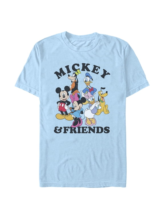 Men's Mickey & Friends Classic Crew Graphic Tee Light Blue 3X Large