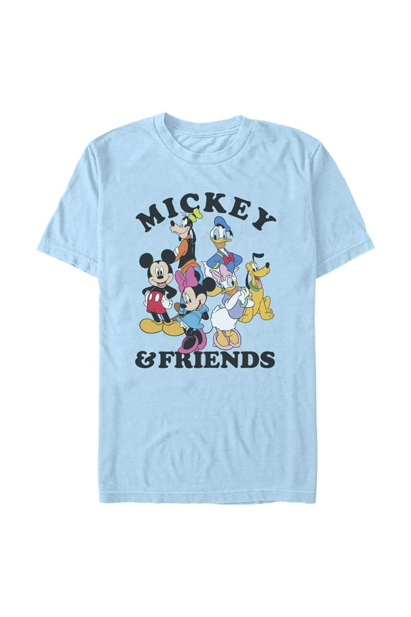 Men's Mickey & Friends Classic Crew Graphic Tee Light Blue X Large