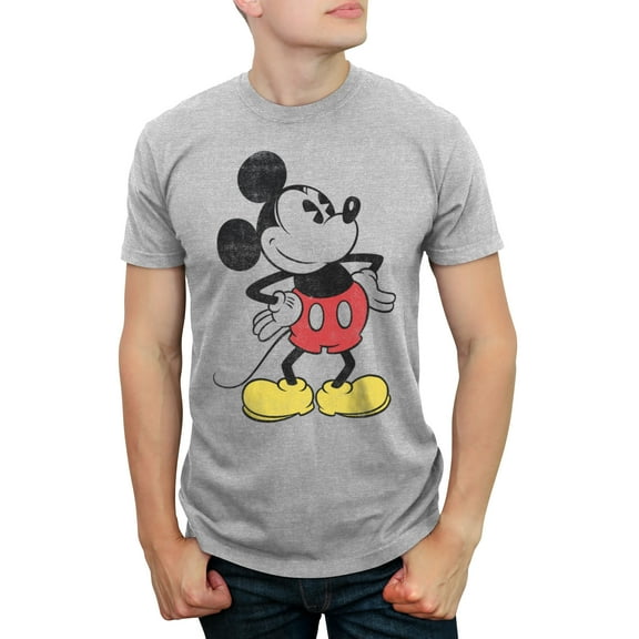 Men's Mickey & Friends Classic Mickey Distressed Graphic Tee Athletic Heather 2X Large