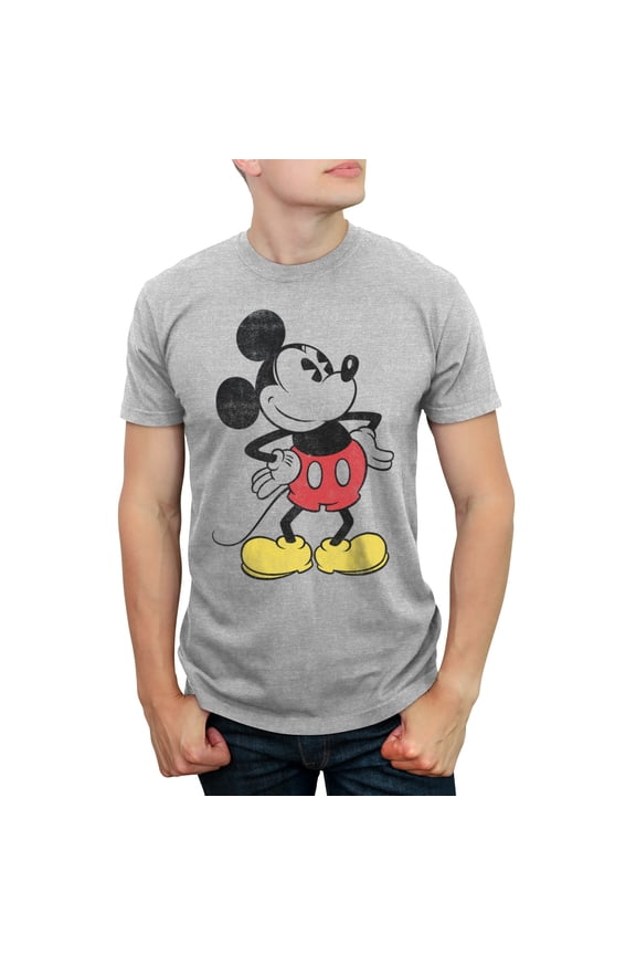 Men's Mickey & Friends Classic Mickey Distressed Graphic Tee Athletic Heather 2X Large