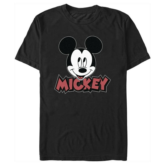 Men's Mickey & Friends Classic Mickey Face Graphic Tee Black Large