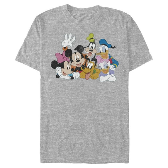 Men's Mickey & Friends Club House Group Shot Graphic Tee Athletic Heather X Large