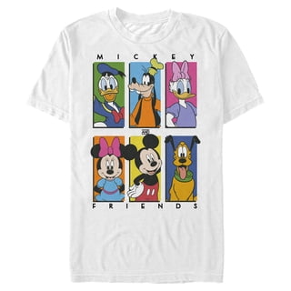 Men's Mickey & Friends Colorful Character Panels Graphic Tee White Small