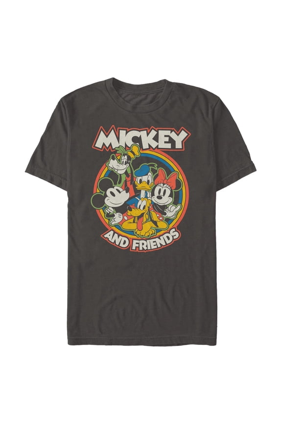 Men's Mickey & Friends Colorful Retro Squad Graphic T-Shirt