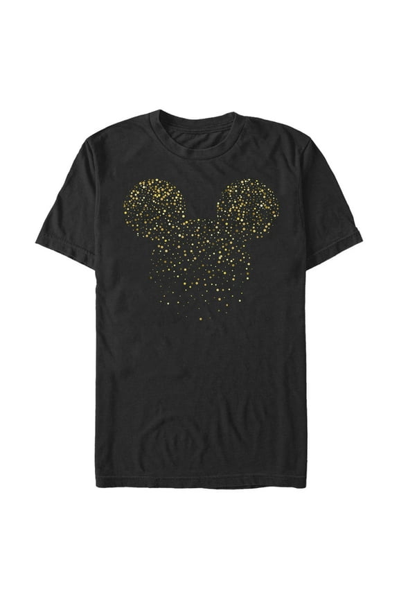 Men's Mickey & Friends Confetti Mickey Mouse Logo  Graphic Tee Black Large