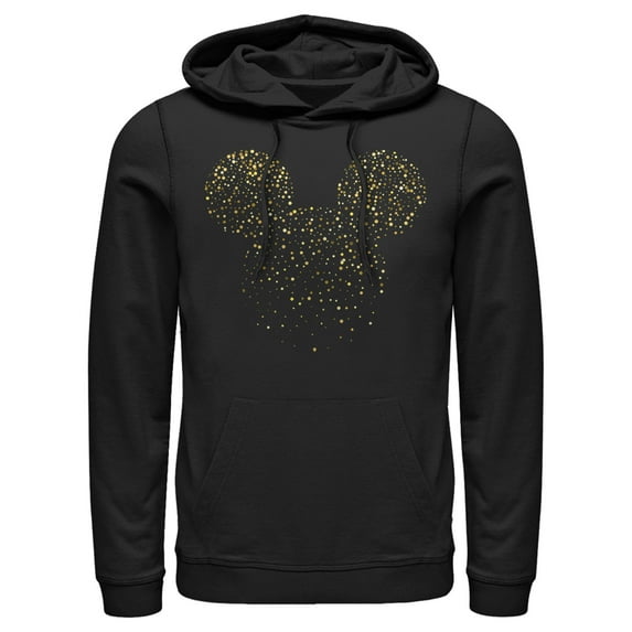 Men's Mickey & Friends Confetti Mickey Mouse Logo Pull Over Hoodie Black 2X Large