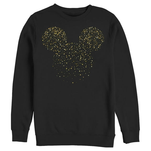 Men's Mickey & Friends Confetti Mickey Mouse Logo Sweatshirt Black Small