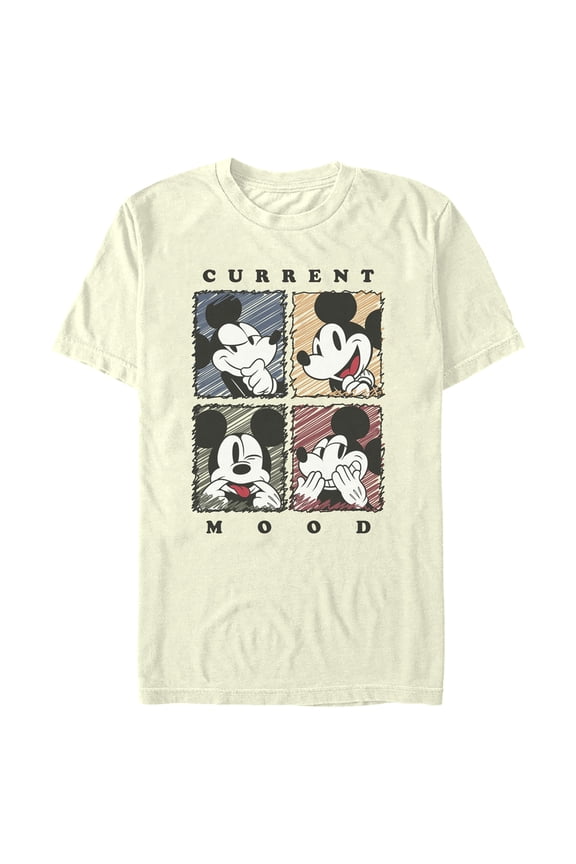 Men's Mickey & Friends Current Mood  Graphic Tee Beige Small