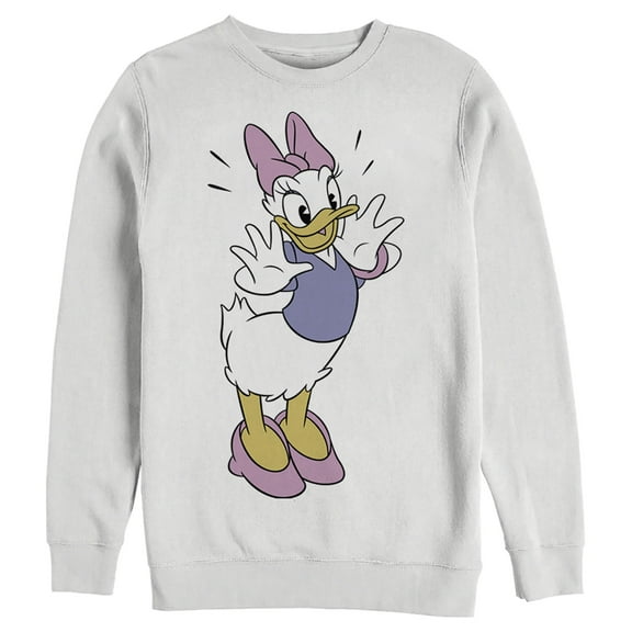 Men's Mickey & Friends Daisy Duck Surprise  Sweatshirt White Small