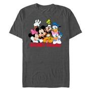 Men's Mickey & Friends Disney Squad Group Shot Graphic Tee Charcoal Heather 3X Large