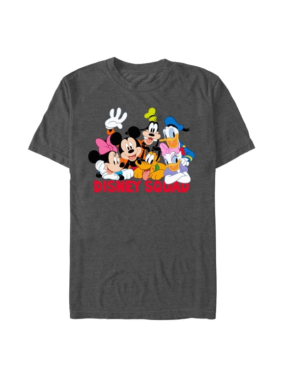Men's Mickey & Friends Disney Squad Group Shot Graphic Tee Charcoal Heather 3X Large