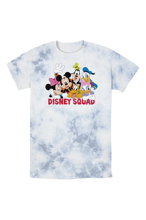 Men's Mickey & Friends Disney Squad Group Shot Graphic Tee White/Blue Small