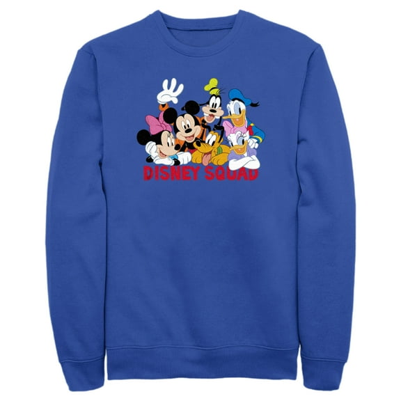 Men's Mickey & Friends Disney Squad Group Shot  Sweatshirt Royal Blue Small