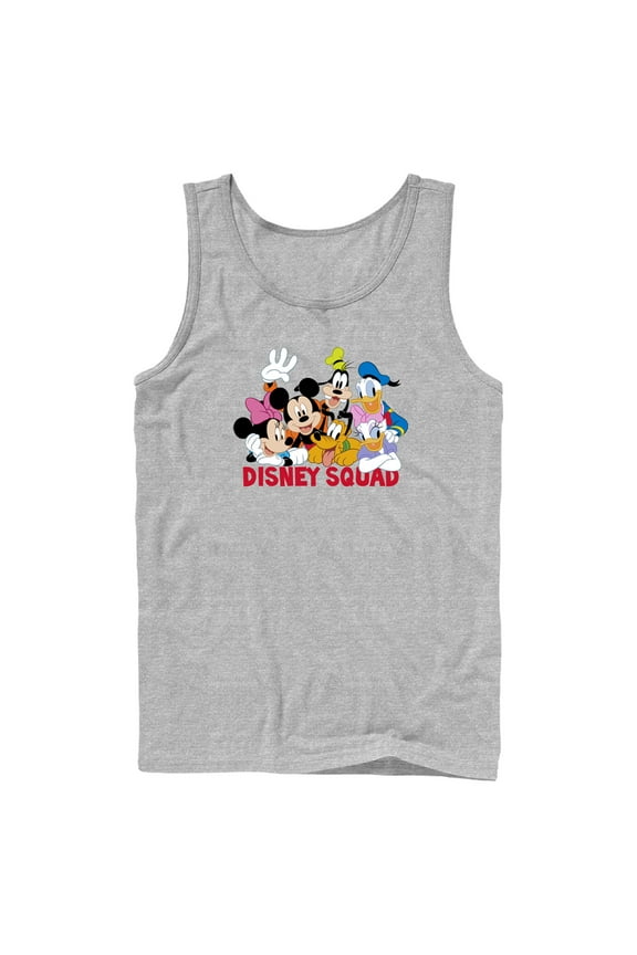 Men's Mickey & Friends Disney Squad Group Shot  Tank Top Athletic Heather 2X Large
