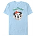 thumbnail image 1 of Men's Mickey & Friends Distressed Christmas Mickey Graphic Tee Light Blue Small, 1 of 4