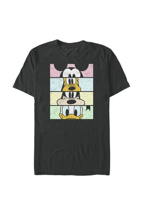 Men's Mickey & Friends Distressed Group Cropped Portraits Graphic Tee Black Small