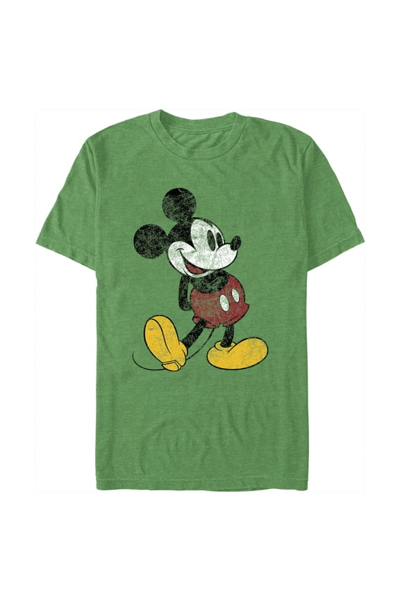 Men's Mickey & Friends Distressed Mickey Portrait Graphic Tee Kelly Heather X Large