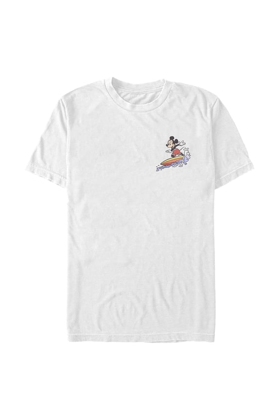 Men's Mickey & Friends Distressed Pocket Surfer Graphic Tee White 2X Large