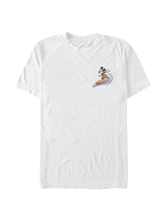 Men's Mickey & Friends Distressed Pocket Surfer Graphic Tee White 2X Large