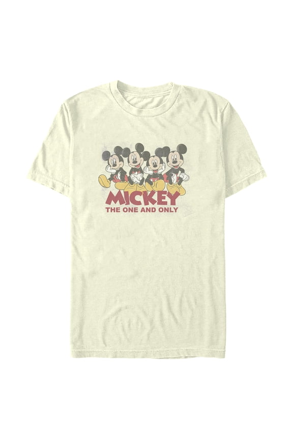 Men's Mickey & Friends Distressed the One and Only Graphic Tee Beige Small