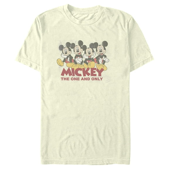 Men's Mickey & Friends Distressed the One and Only Graphic Tee Beige X Large