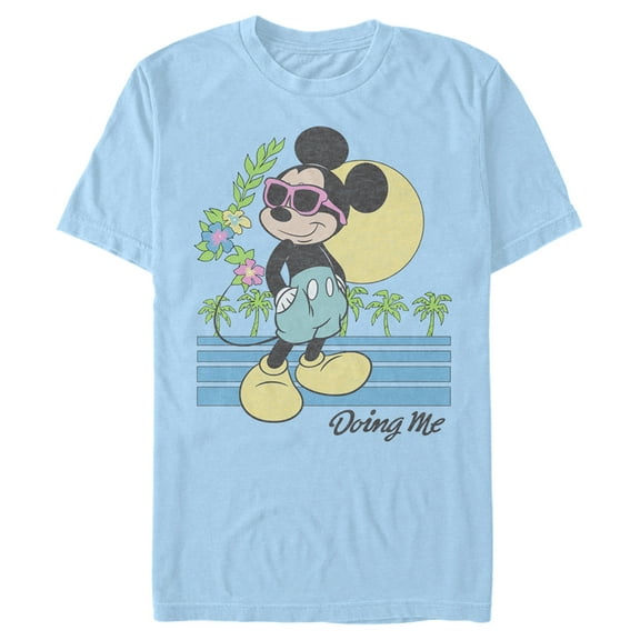 Men's Mickey & Friends Doing Me at the Beach Graphic Tee Light Blue 3X Large