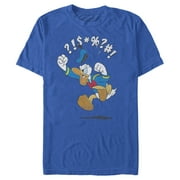 Mens Mickey & Friends Donald Duck Angry Jump Graphic Tee Royal Blue 2X Large