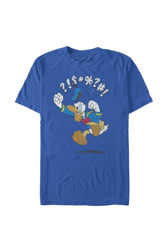 Men's Mickey & Friends Donald Duck Angry Jump Graphic Tee Royal Blue 2X Large