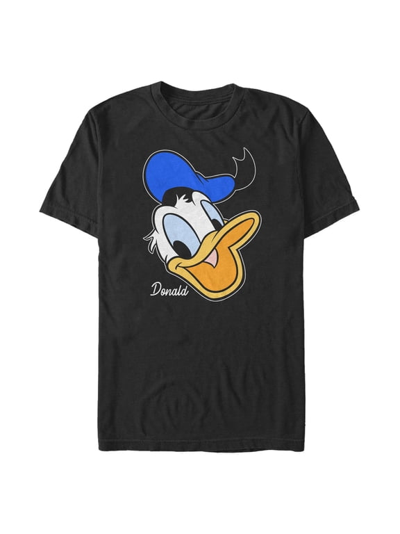 Men's Mickey & Friends Donald Duck Big Face Graphic Tee Black Large
