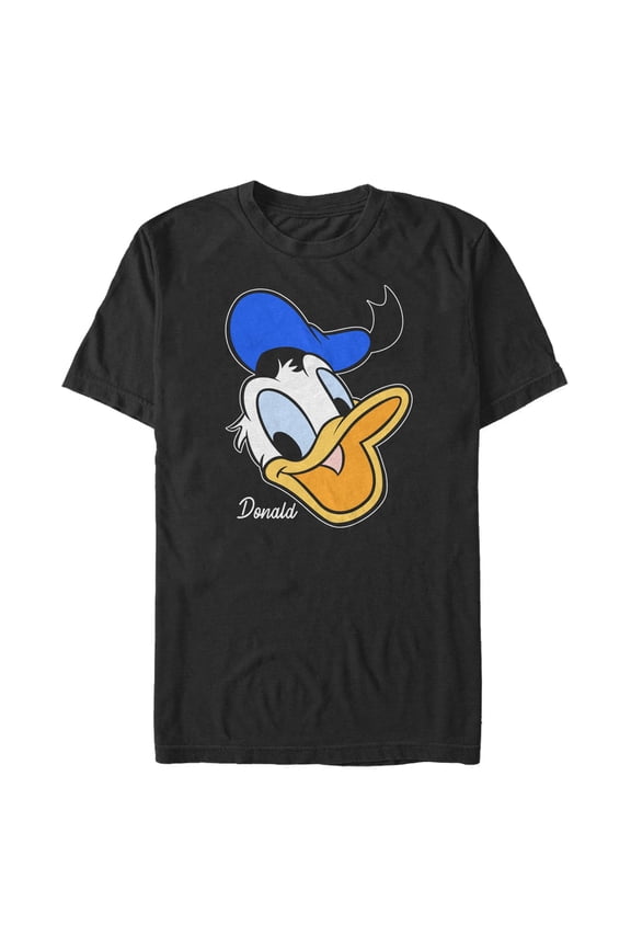 Men's Mickey & Friends Donald Duck Big Face Graphic Tee Black Large