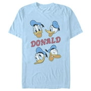 Mens Mickey & Friends Donald Duck Faces Graphic Tee Light Blue Large