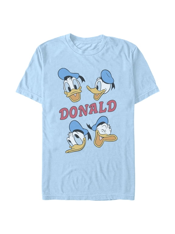 Men's Mickey & Friends Donald Duck Faces Graphic Tee Light Blue Medium