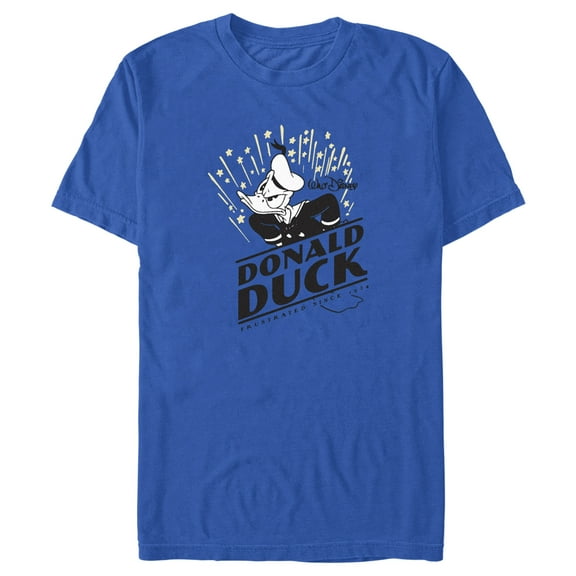 Men's Mickey & Friends Donald Duck Frustrated Since 1934  Graphic Tee Royal Blue X Large